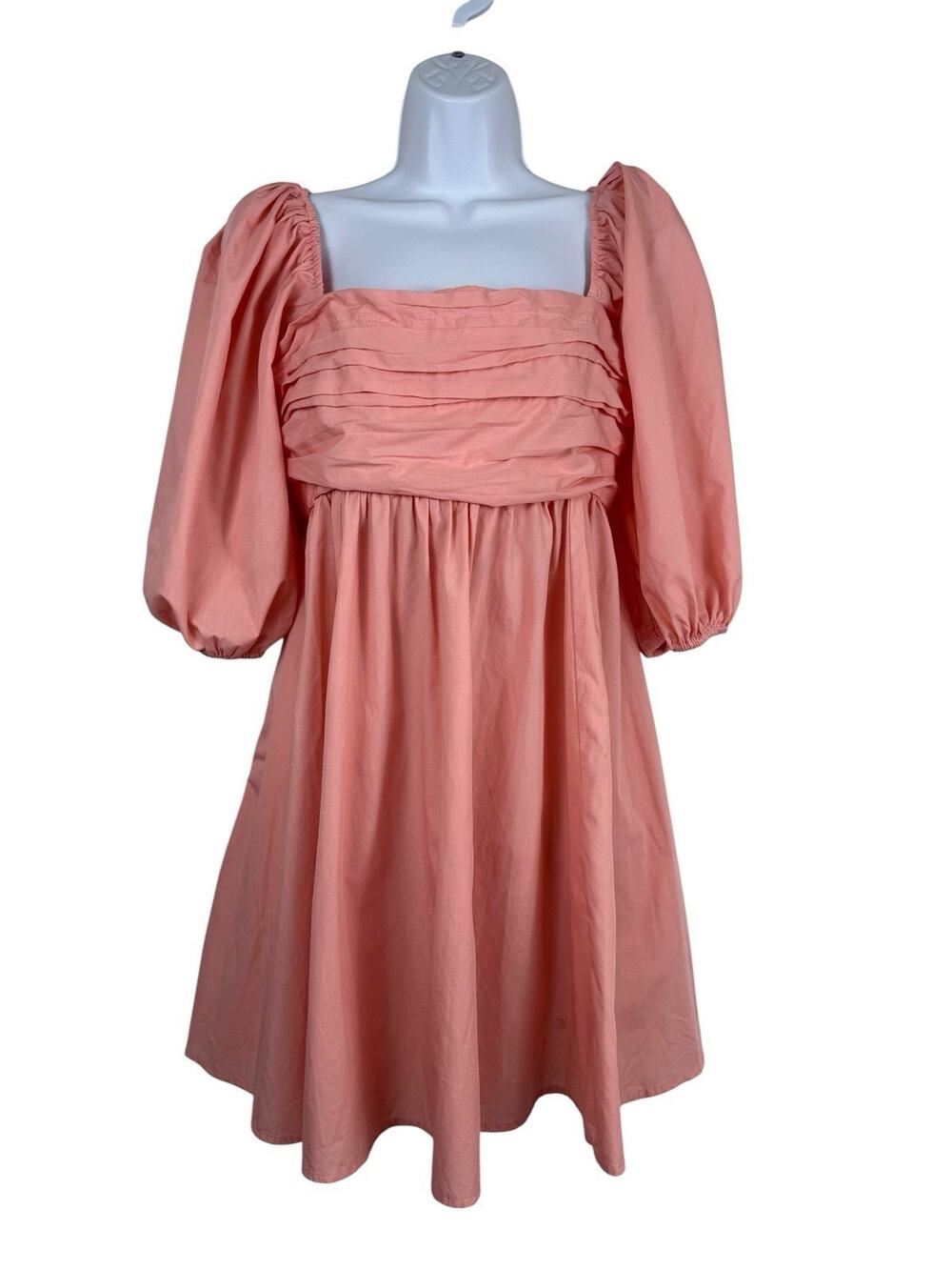 Abercrombie & Fitch Dress Medium Tall Pink Puff Sleeve Babydoll Mini Cottagecore